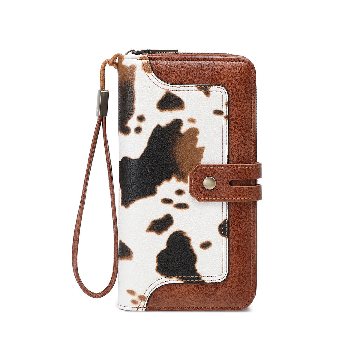 Women's Swiping Printing Contrast Color Retro Long Ladies Wallet