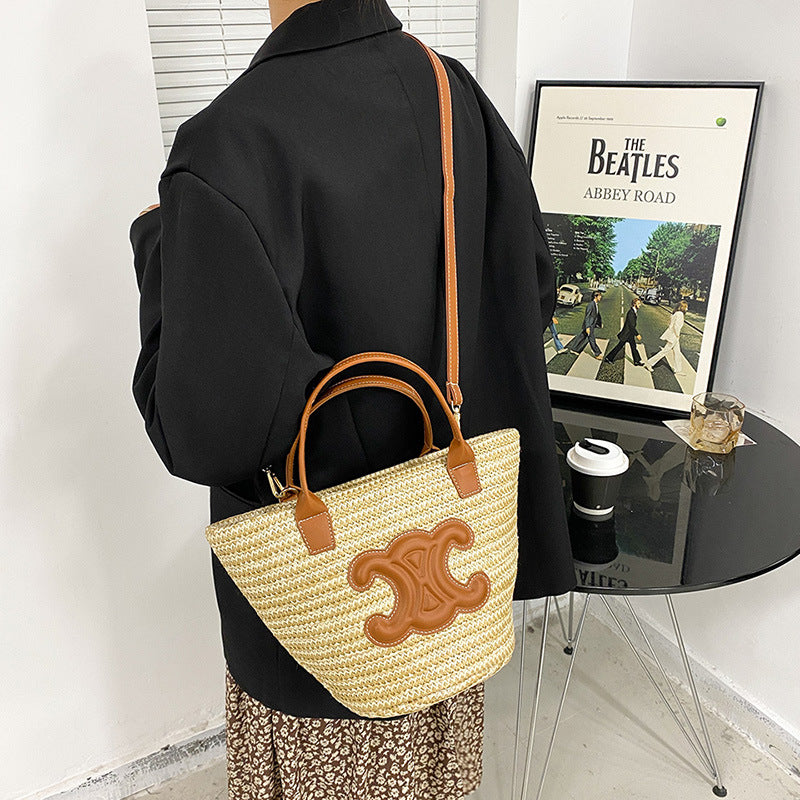 Summer Tide Woven Vegetable Basket Arc Handbags