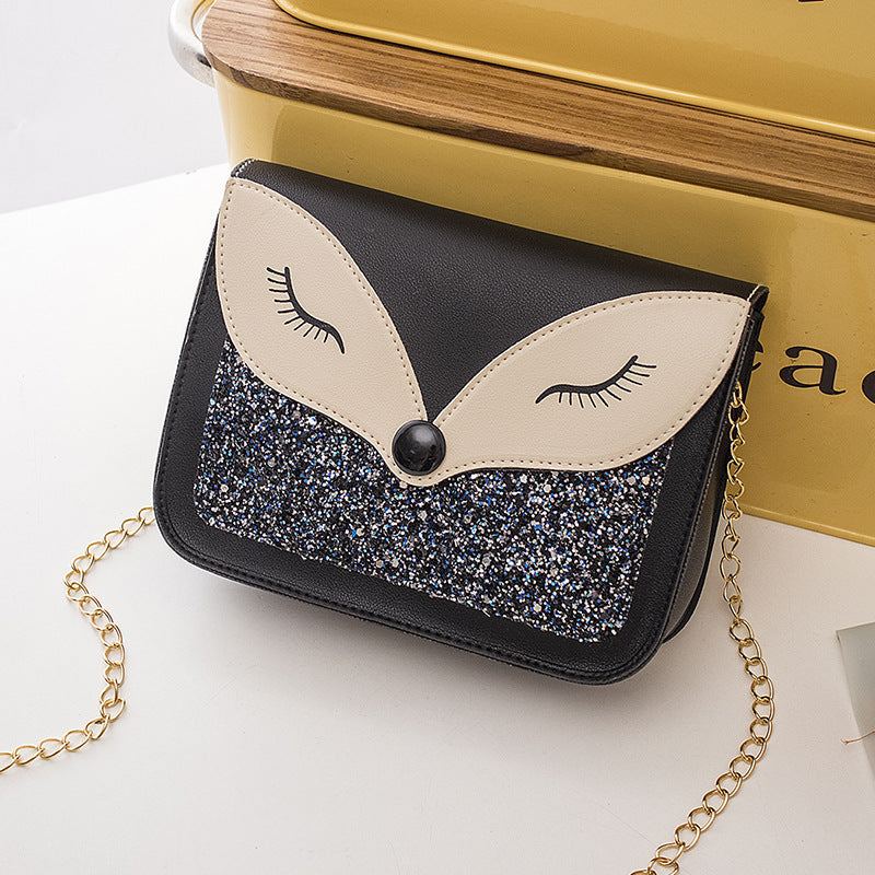Women's Fox Fashion Color Contrast Sequined Shoulder Bags