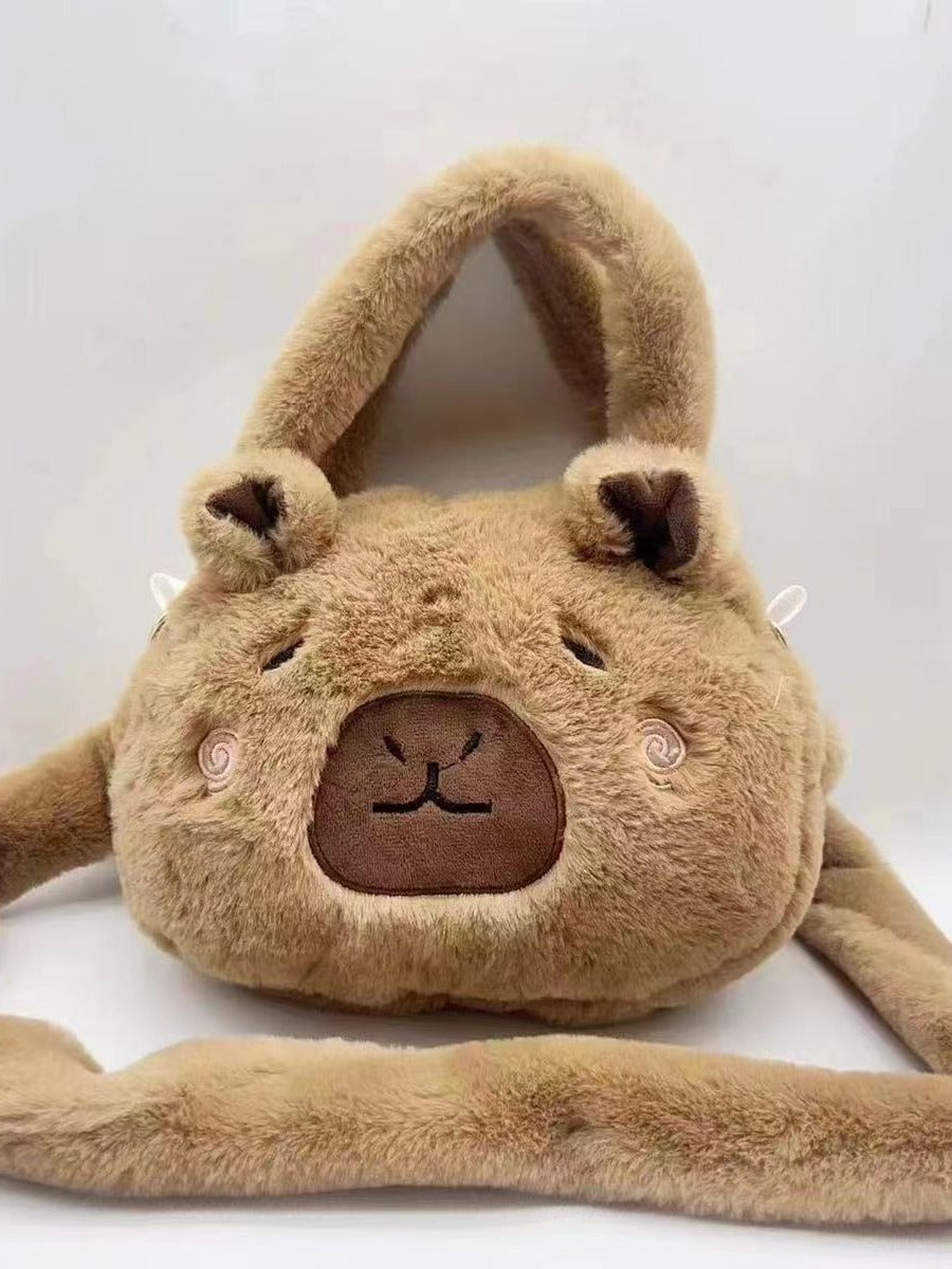 Women's Sweet Potato Capybara Plush Large Capacity Backpacks