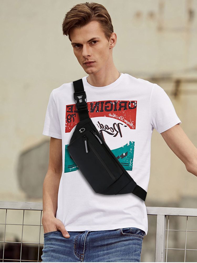 Men's Black Stall Leisure Waterproof Running Cross Men's Waist Packs