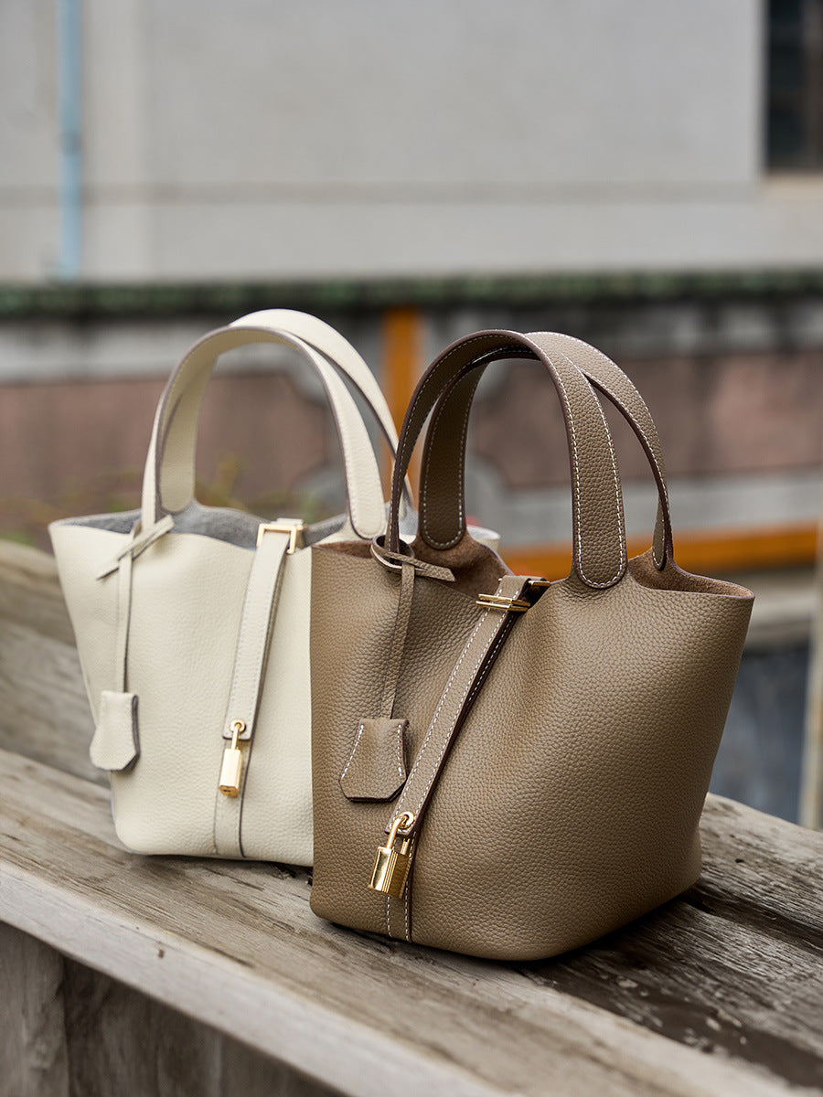 Women's Vegetable Basket Genuine Leather Mummy Bridal Wedding Handbags