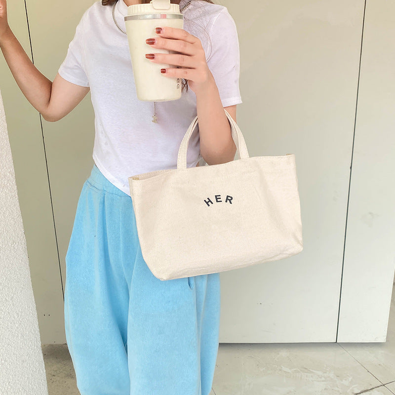 Women's Korean Versatile Large Capacity Canvas Art Shoulder Bags
