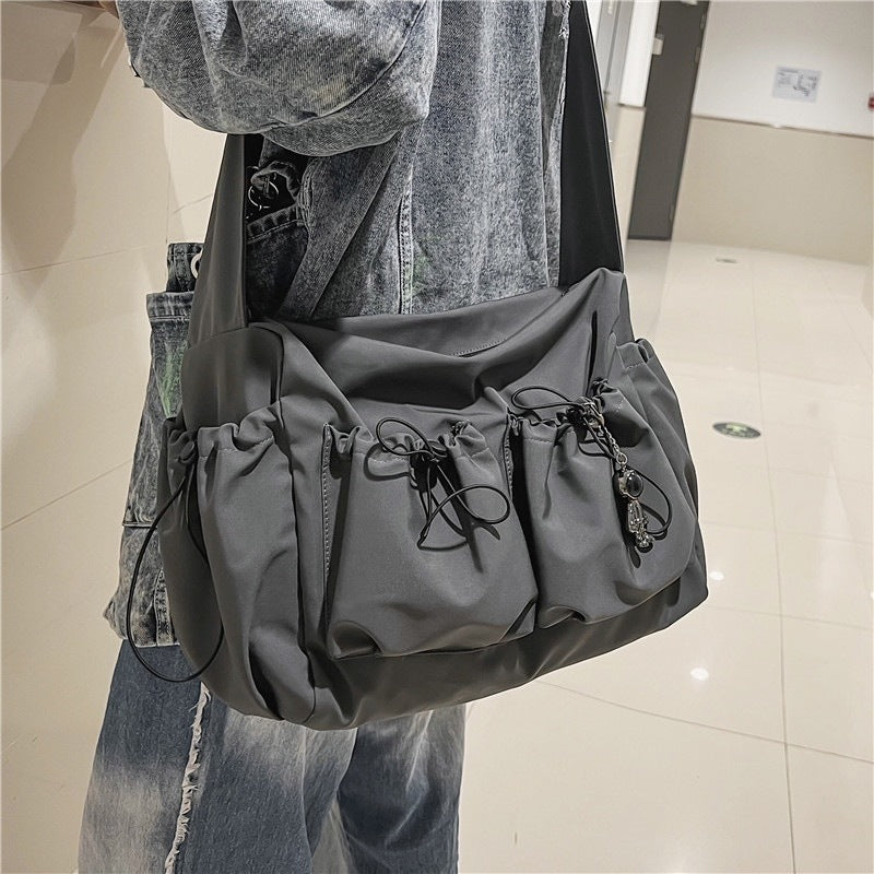 Women's & Men's & Fashion Style Pure Color Large Men's Chest Bags