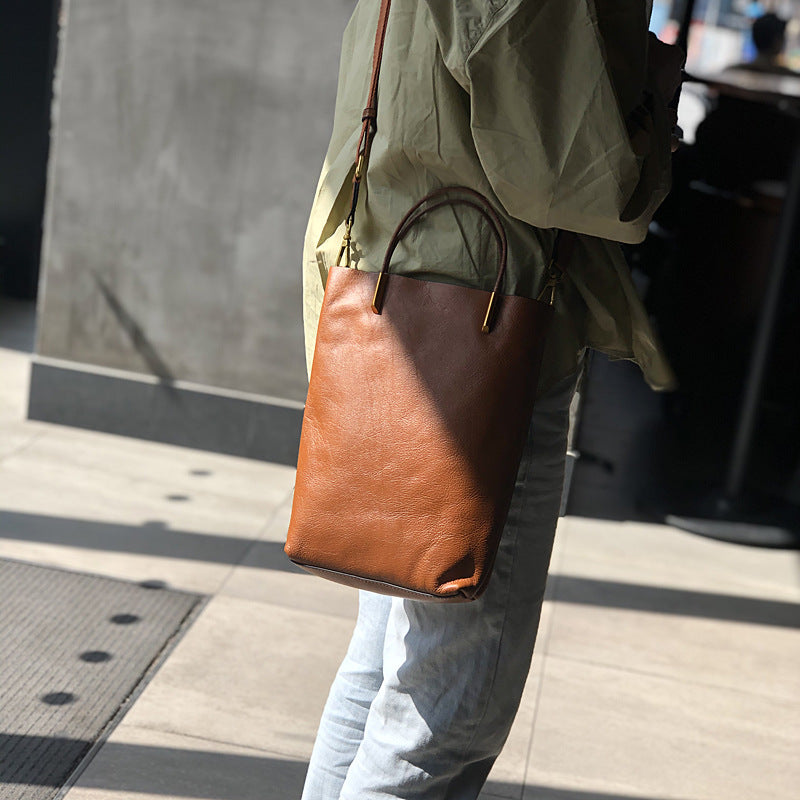 Women's Leather Portable Simplicity First Layer Mother Bags