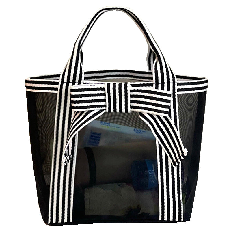 Transparent Mesh Hollow Portable Shopping Wash Handbags