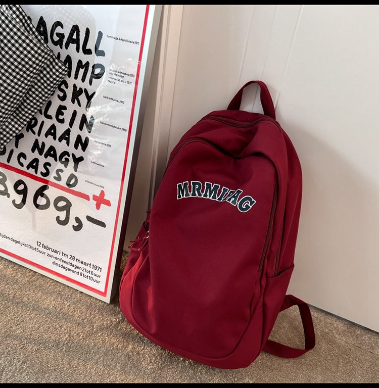 Women's Retro Alphabet Solid Color High And Backpacks