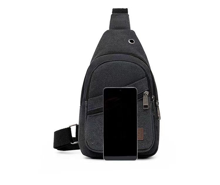 Men's Canvas Diagonal Large Capacity Fashion Korean Men's Chest Bags