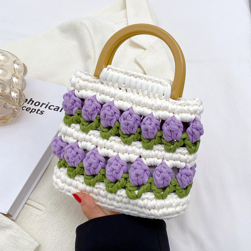 Tulip Hand-woven Strip Thread Material Gifts Handbags