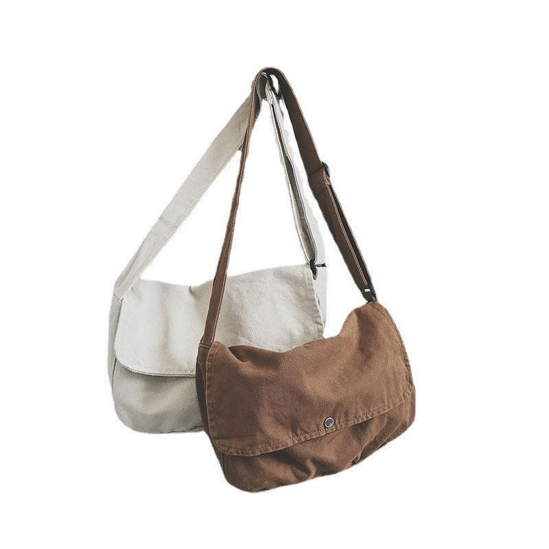 Women's Style Solid Color Simple Fresh Flip One Shoulder Bags