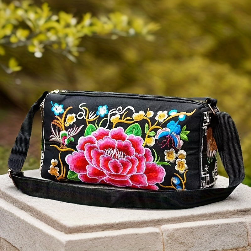 Ethnic Style Canvas Embroidered Retro Han Chinese Crossbody Bags
