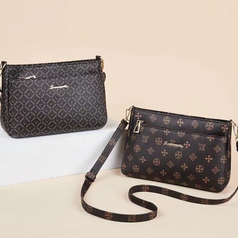 Women's Leather Wide Bottom Large Capacity Mother's Crossbody Bags