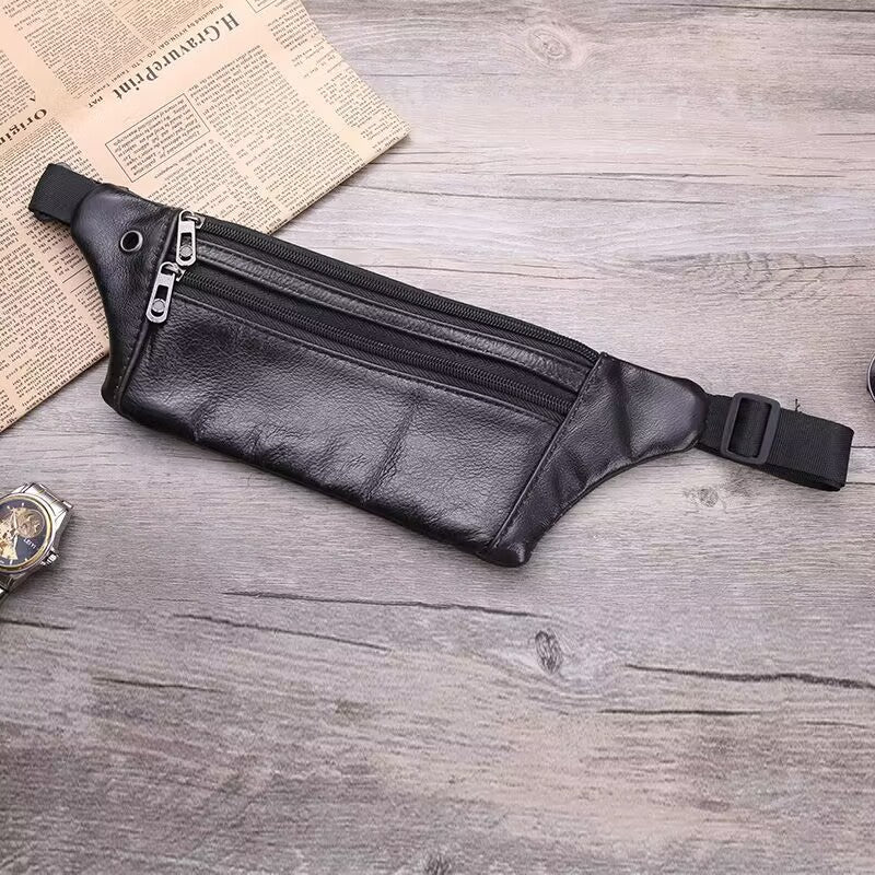 Men's Leather Pocket Multifunctional Waterproof Cell Business Men's Waist Packs