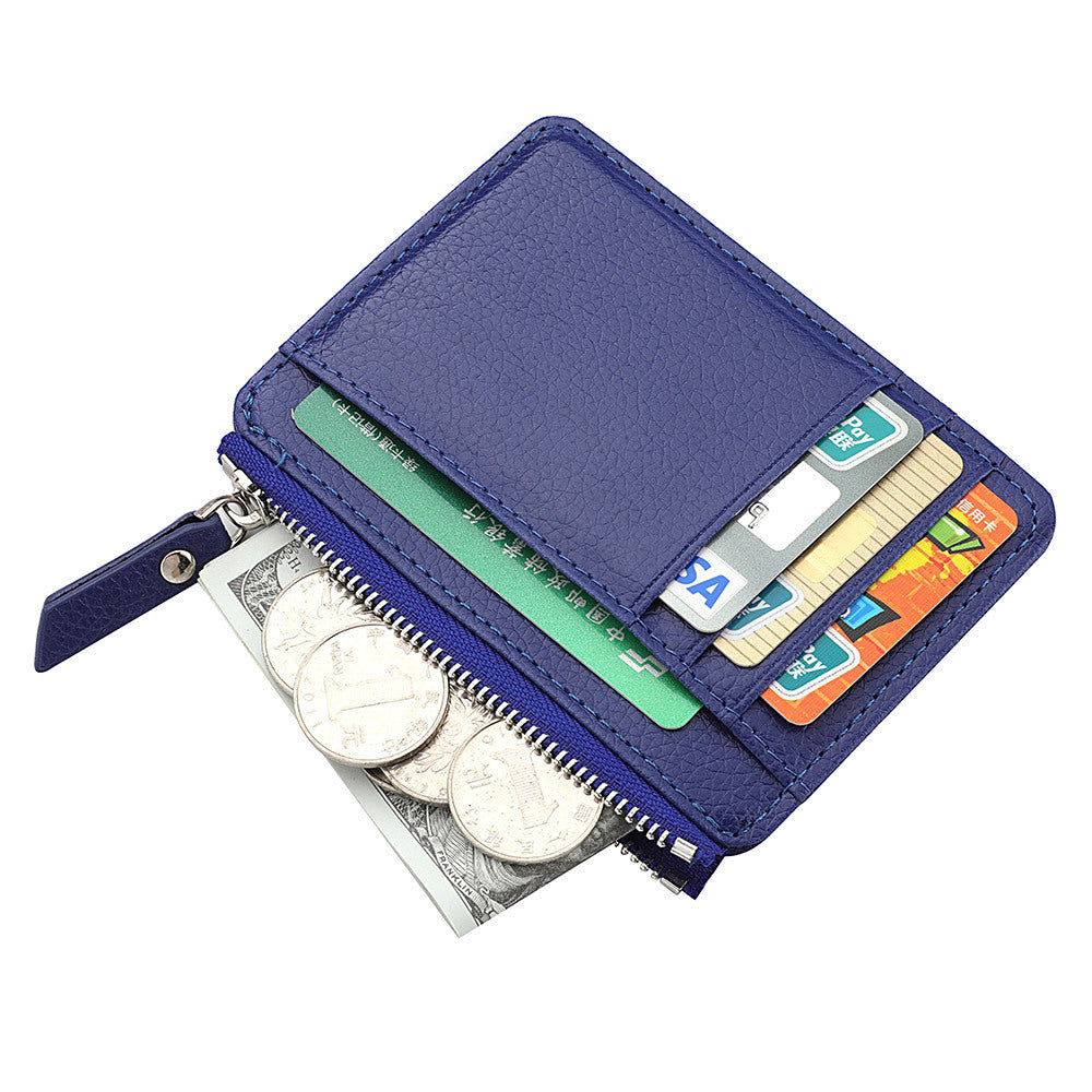 Charming Durable Fashion Leather Zipper Short Card Holder