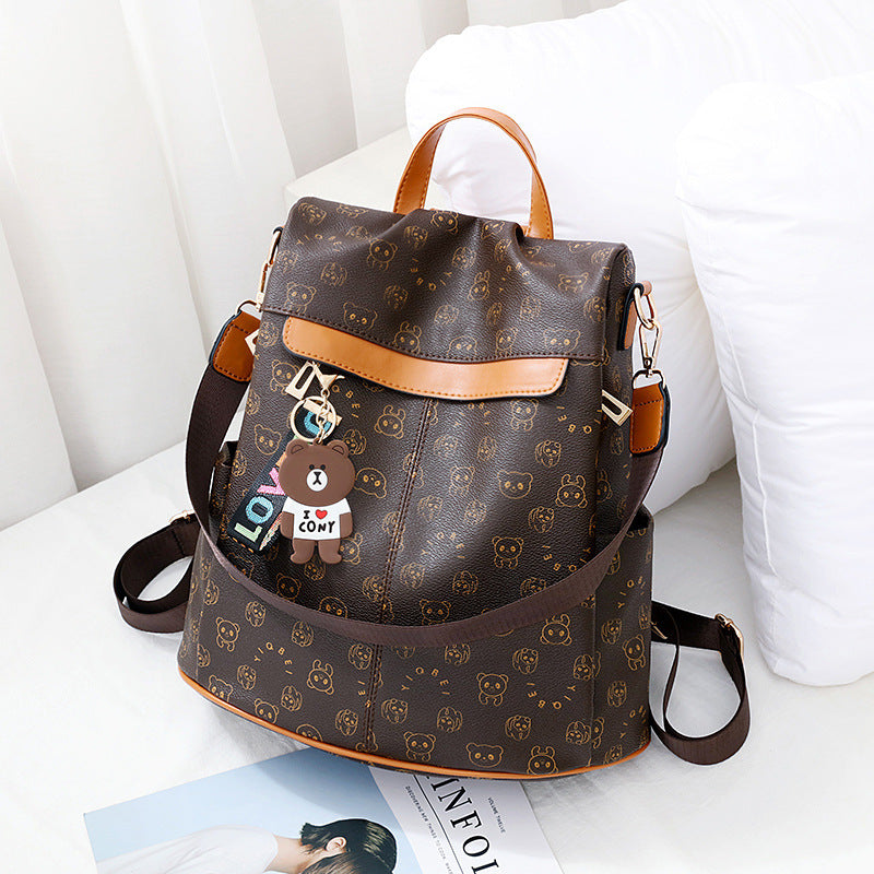 Women's Korean Style Fashionable Soft Leather Personalized And Backpacks