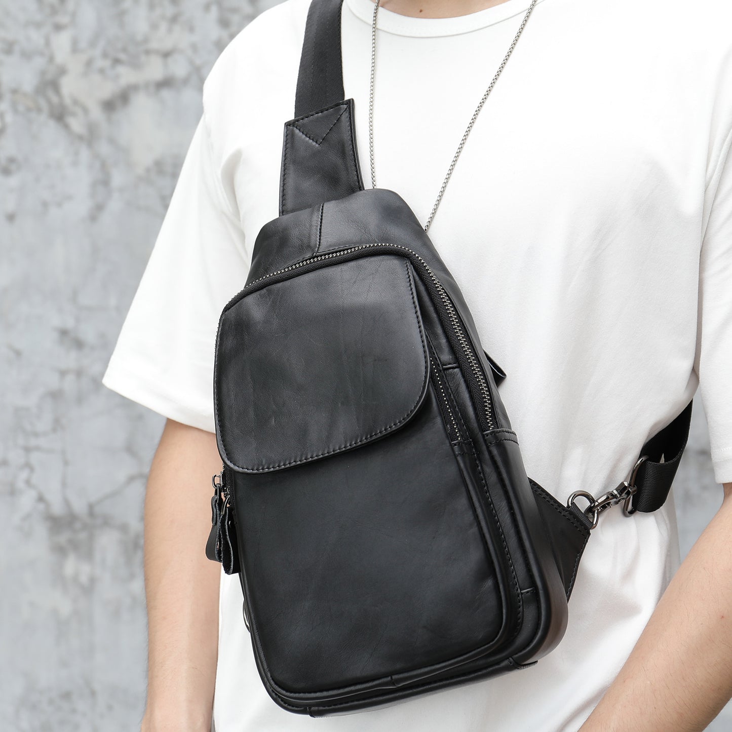 Men's Fashion Leather First Layer Cowhide Business Bags