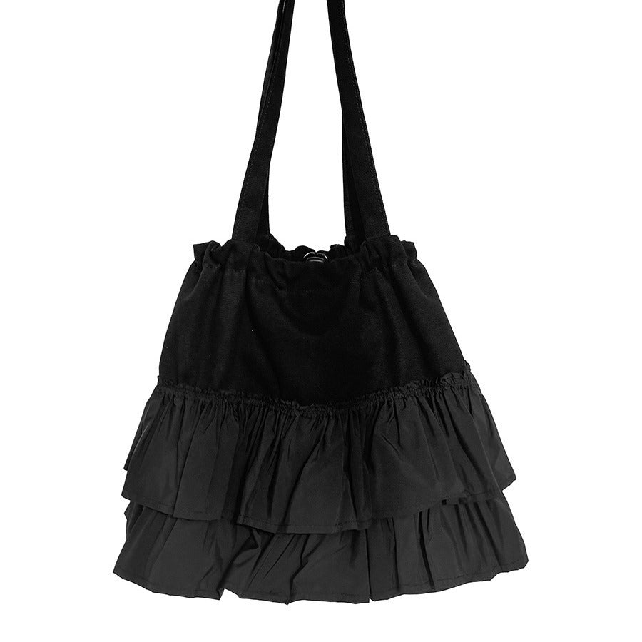 Women's Pleated Ruffled Commute Style High-grade Large Capacity Shoulder Bags