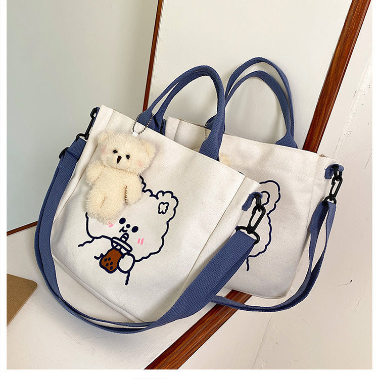 Cute Fashion Canvas Female Soft Large Crossbody Bags