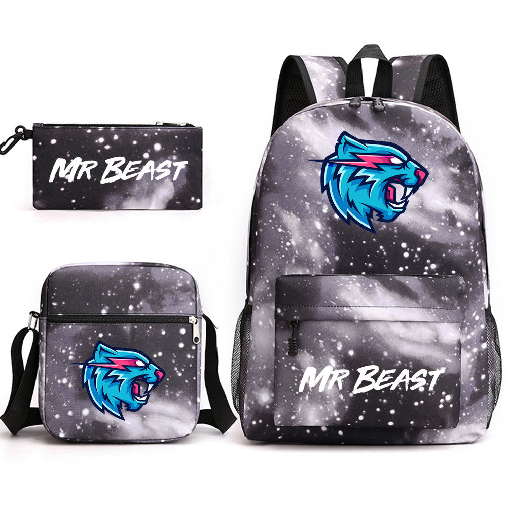 Pretty Durable Three-piece Printed Computer Canvas Backpacks
