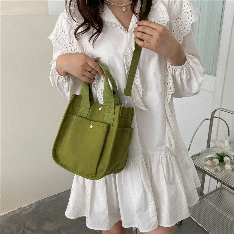 Classy Slouchy Canvas Summer Solid Color Handbags