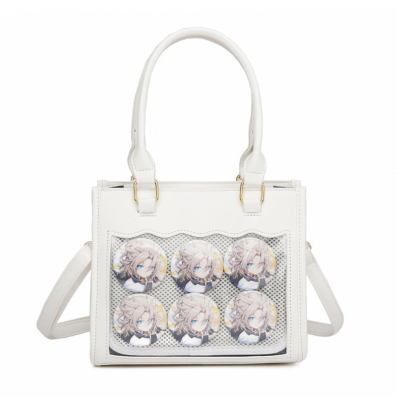 Women's Rhombus Lace Cartoon Cute Portable Two-dimensional Handbags