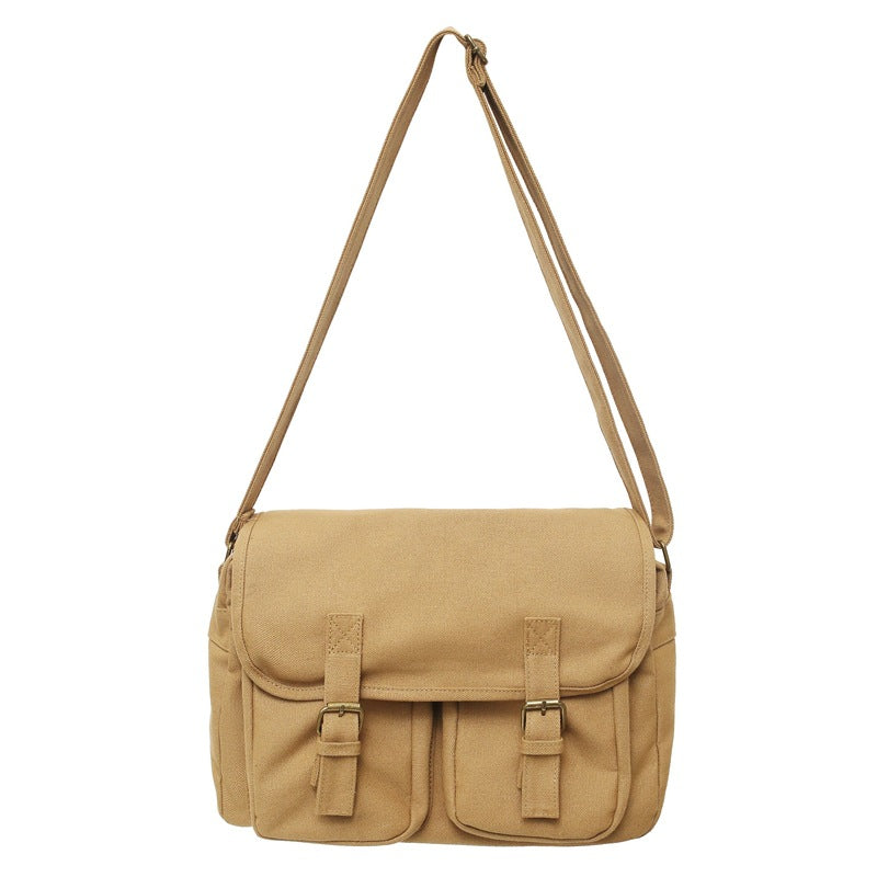 Street Trend Green Retro Leather Leisure Crossbody Bags