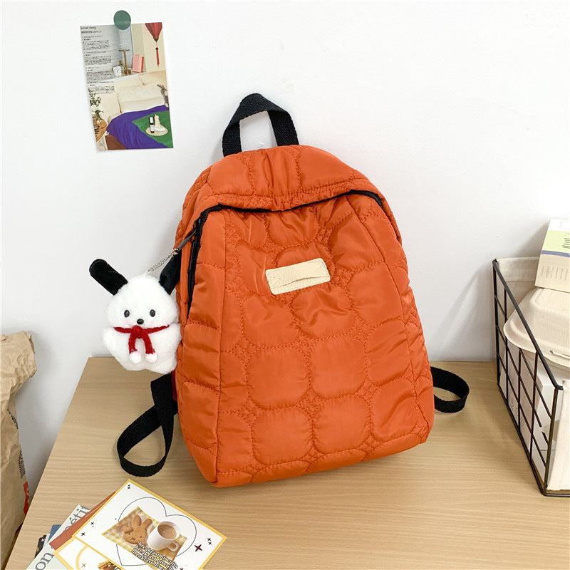 Women's Simple Nylon Plaid Large Capacity Trendy Backpacks