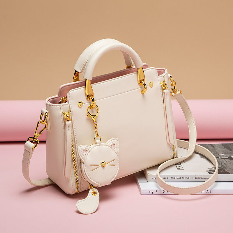 Women's High Quality Cat Genuine Leather Soft Handbags