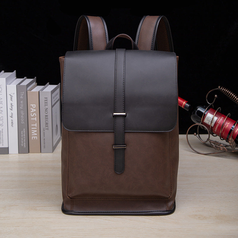 Men's Korean Large Capacity Trendy Crazy Horse Backpacks