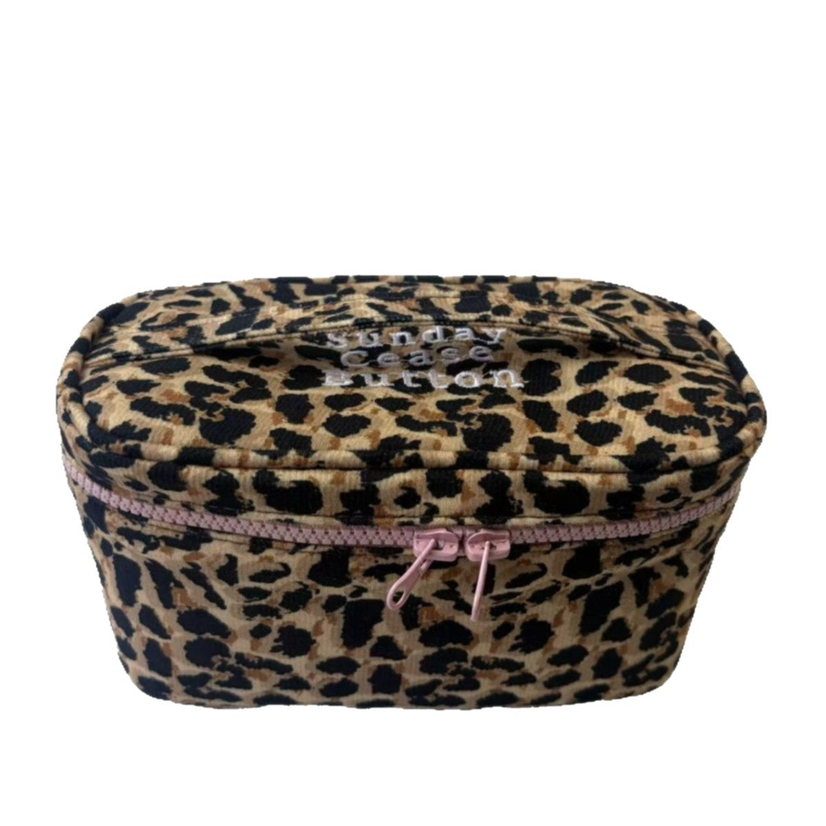 Women's High-grade Leopard Print Large Capacity Cosmetics Makeup Bag