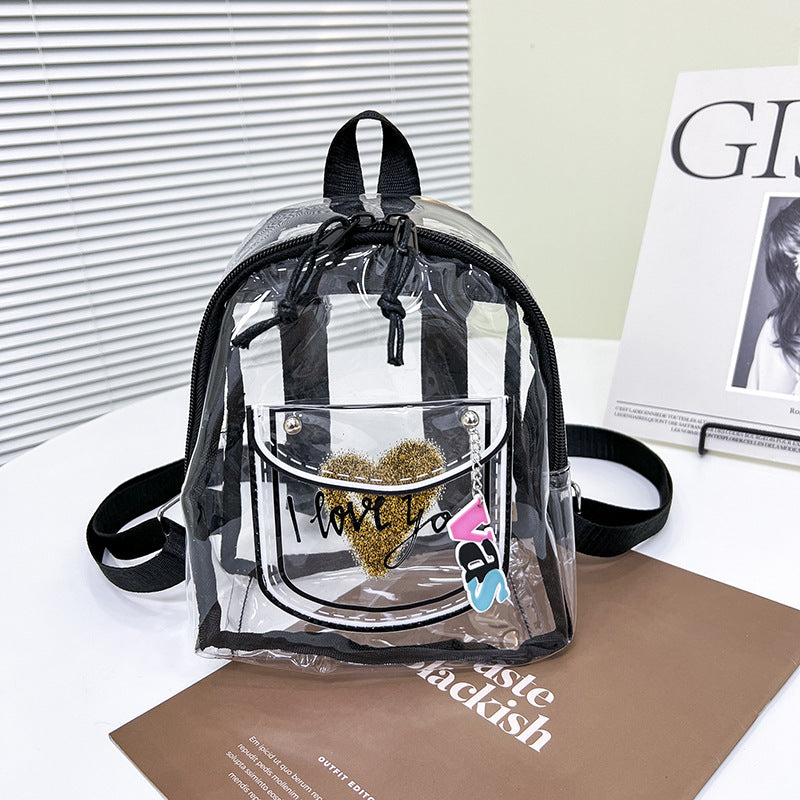 Women's Plastic Cloth Candy Color Waterproof College Entrance Examination Backpacks