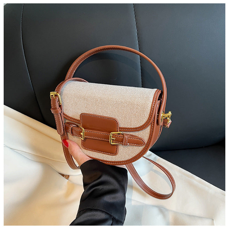 Women's Popular Advanced Texture Saddle Trendy Simple Shoulder Bags