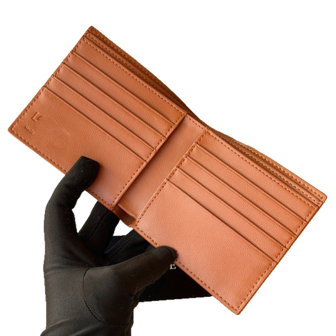 Men's Lychee Pattern Solid Color Large Capacity Simple Men's Wallet