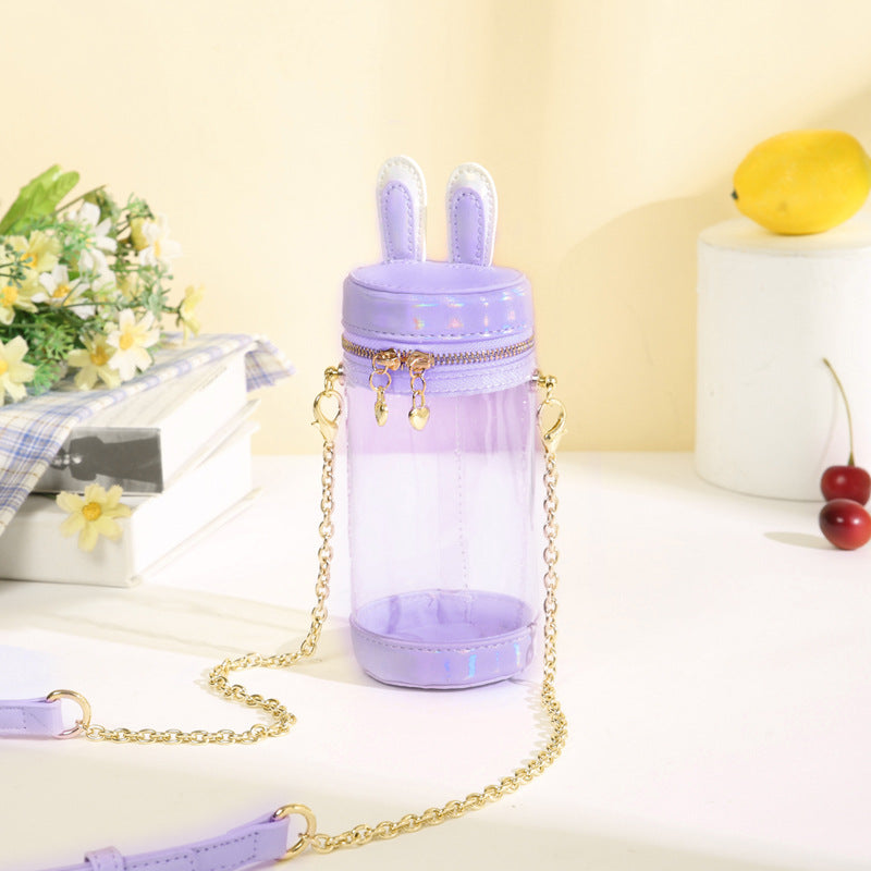Cotton Doll Transparent Cartoon Rabbit Ear Shoulder Bags