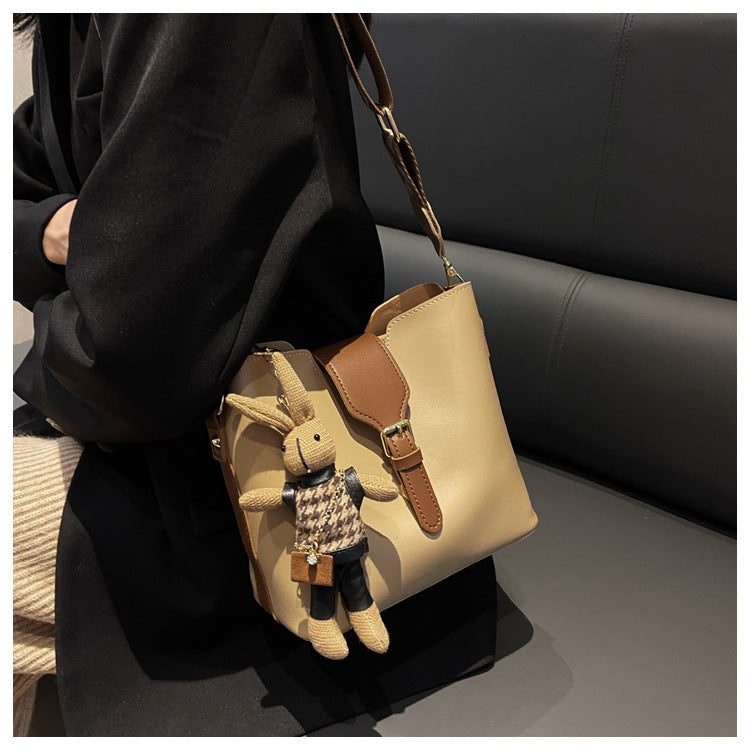 Women's Quality High-grade Wide Strap Contrast Color Crossbody Bags