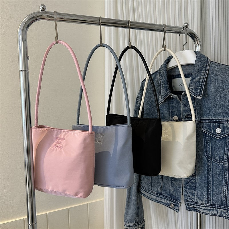 Women's Fashion Embroidered High Elastic Waterproof Nylon Shoulder Bags