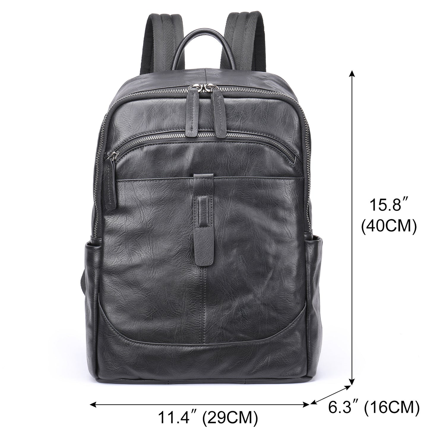 Men's Leather Simple Lightweight Business Large Capacity Backpacks
