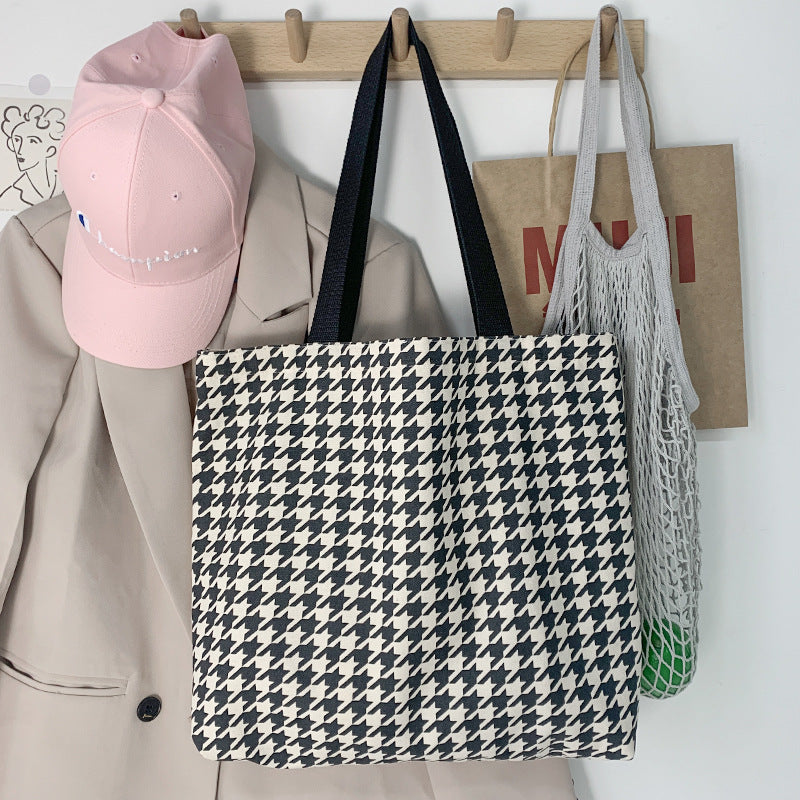 Female Pattern Retro Easy Matching Canvas Large Shoulder Bags