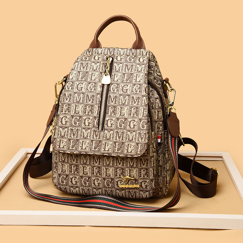 Women's Korean Soft Leather Fashion Slanted Backpacks