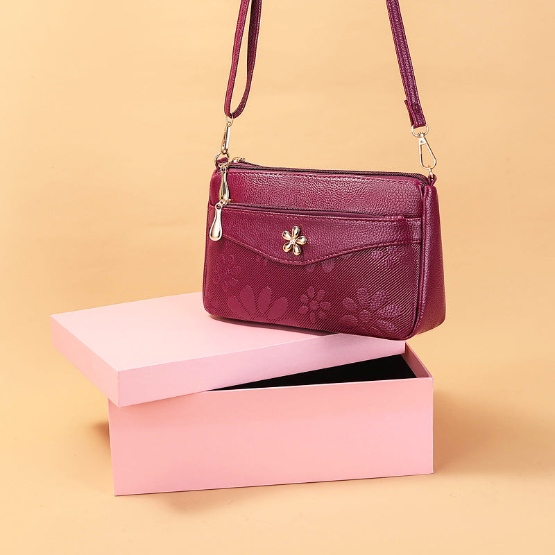 Slouchy Women's Flower Korean Style Underarm Shoulder Bags