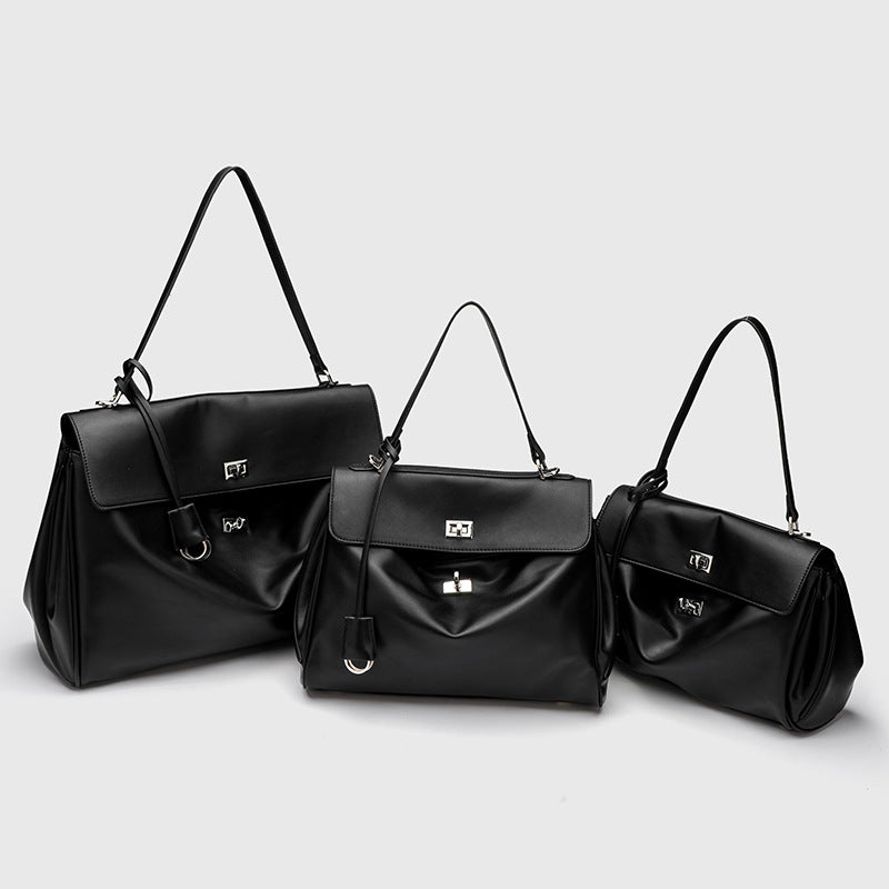 Women's Genuine Leather High-grade Underarm Commuter Kelly Shoulder Bags