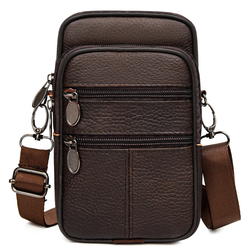 Comfortable Men's Genuine Leather Mobile Stall Phone Bags