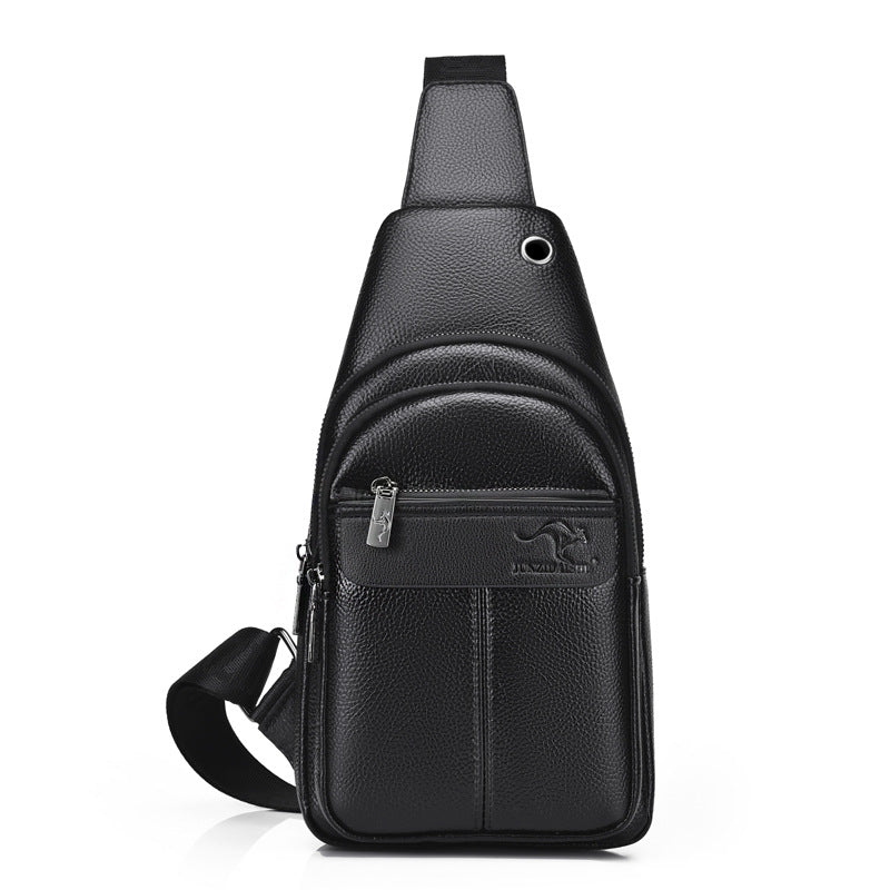 Men's Comfortable Large Capacity Soft Leather Men's Chest Bags