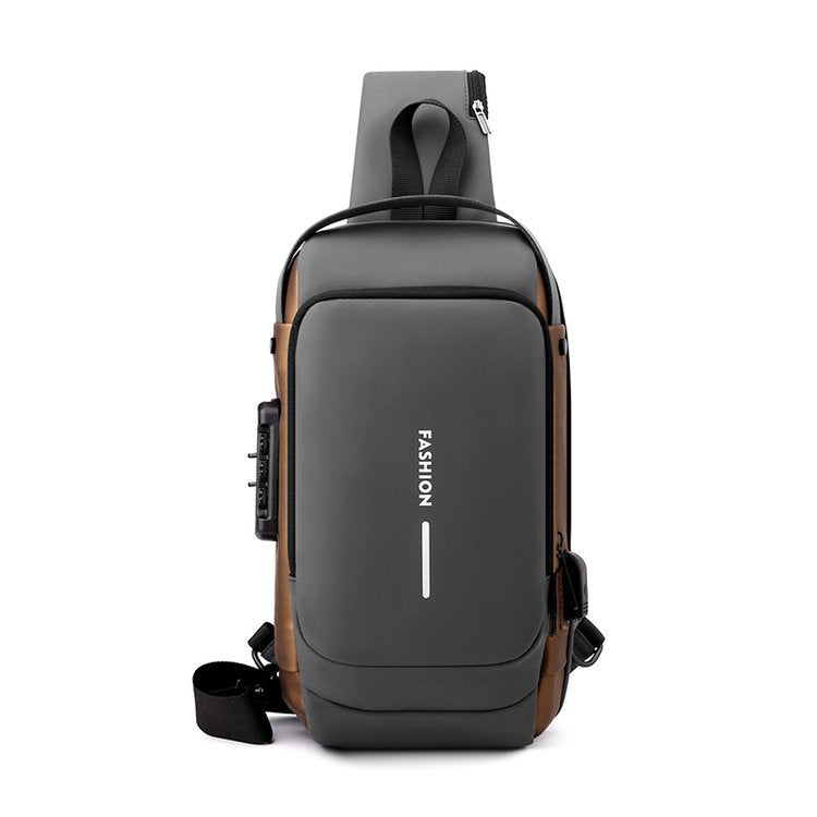 Men's Fashion New Charging Commuter Waterproof Men's Chest Bags