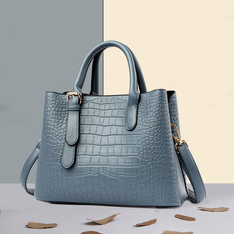 Women's Classic Crocodile Pattern Large Capacity Handbags
