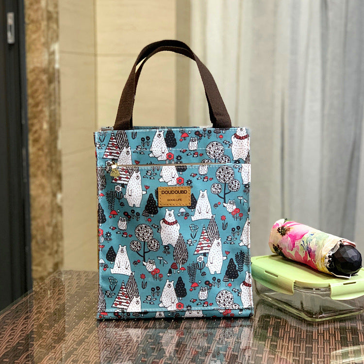Korean Style Waterproof Lunch Box Commuter Make-up File Handbags