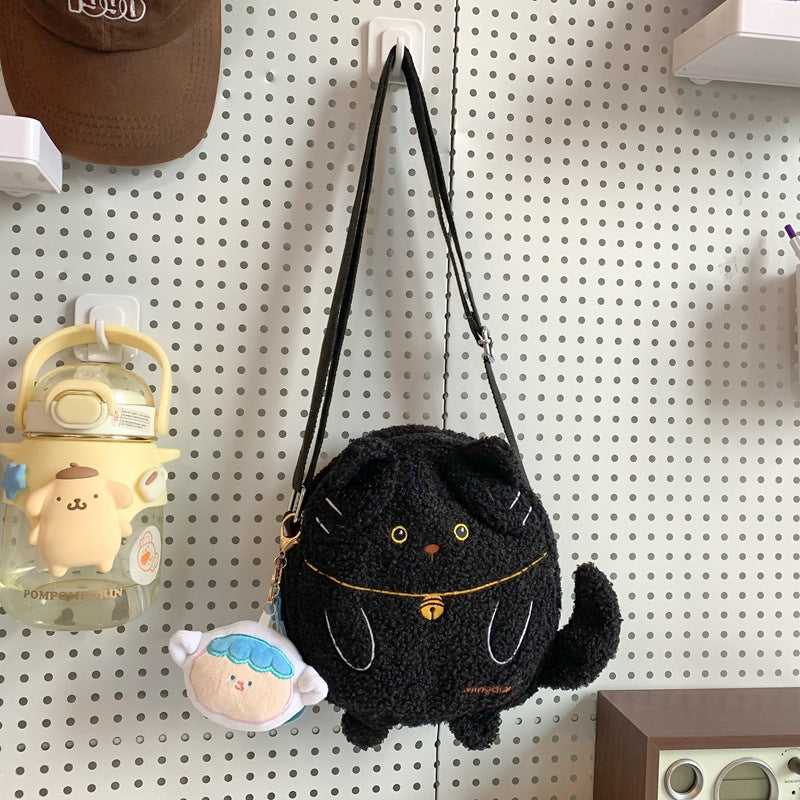 Plush Curly Kitten Cute Style Go Out Storage Crossbody Bags