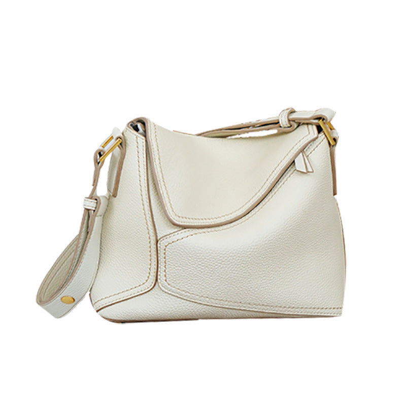 Women's Genuine Leather First Layer Cowhide Geometric Shoulder Bags