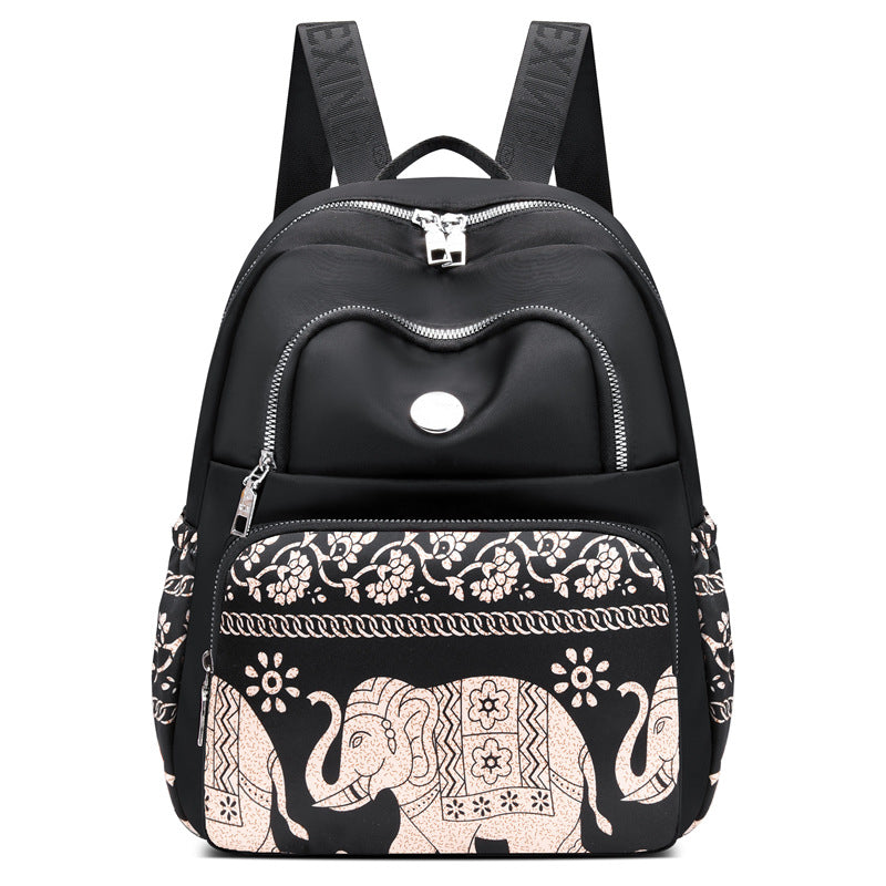 Women's Leisure Large Capacity Fashion Printed Nylon Backpacks