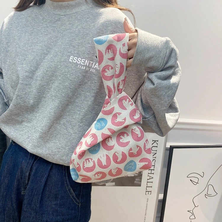 Classy Wrist Cotton Linen Fabric Fresh Handbags
